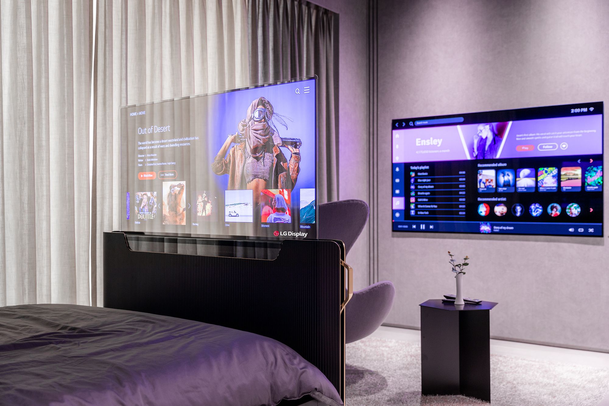 LG Display Transparent OLED TV Concept - Satisfying Bedroom Gadget