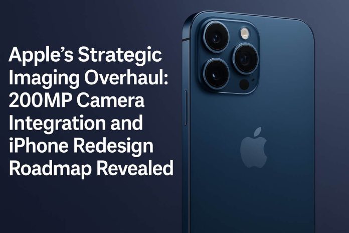Redesigned iPhone featuring 200MP triple-lens camera system.