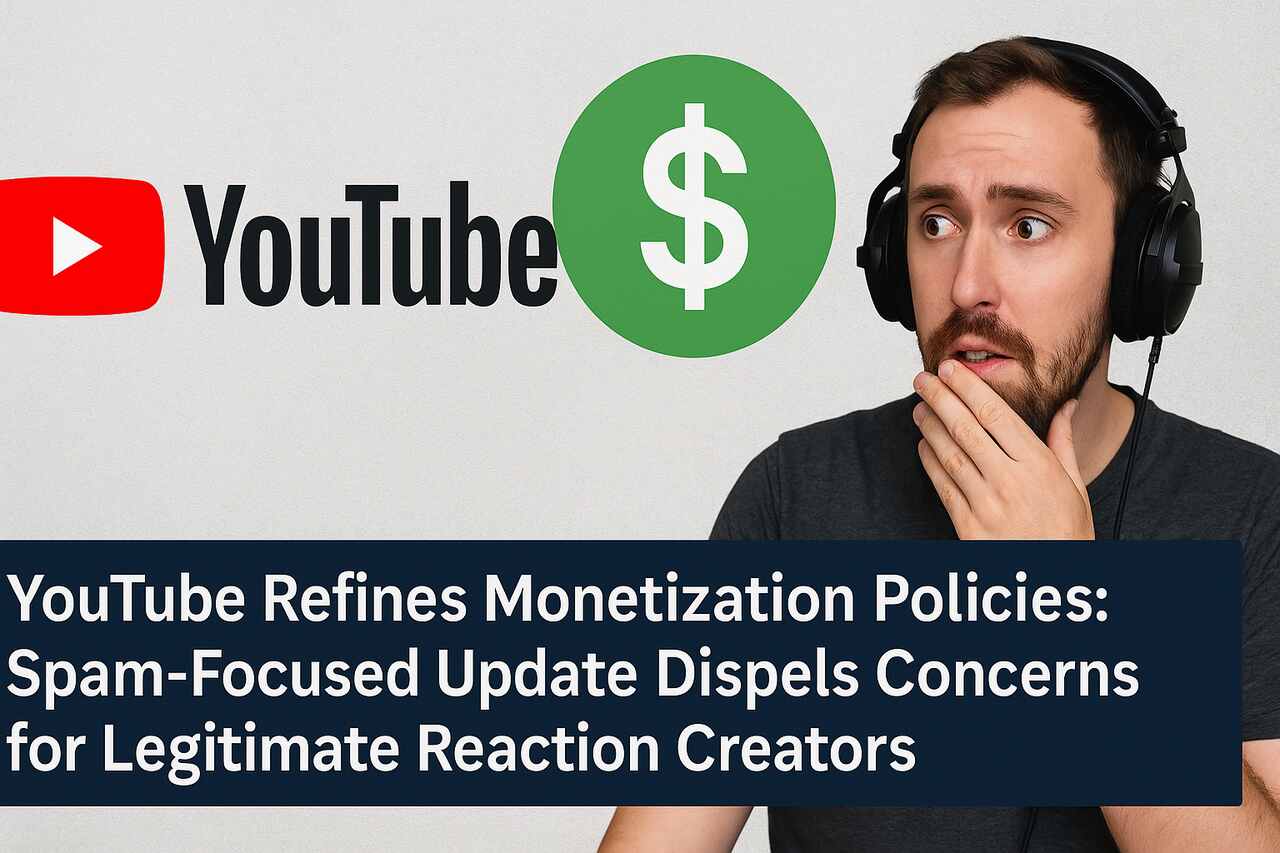 YouTube Refines Monetization Policies: Spam-Focused Update Dispels Concerns  for Legitimate Reaction Creators