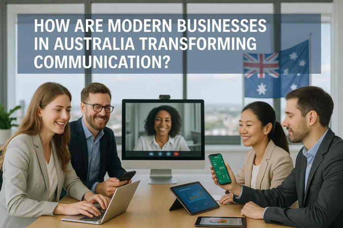 Australian professionals using digital tools for modern business communication