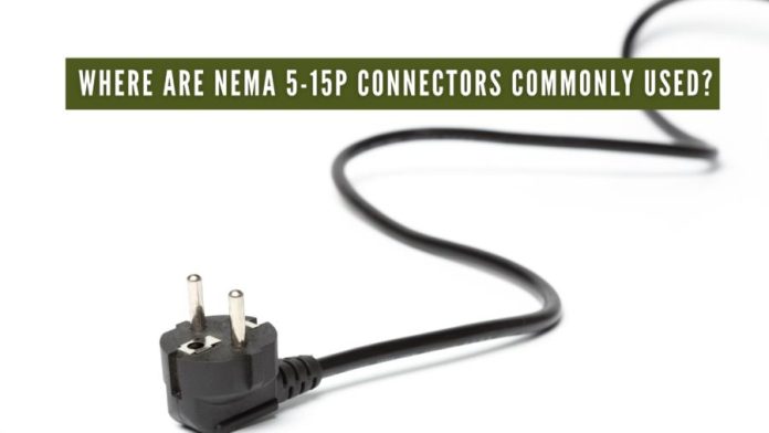 NEMA 5-15P power plug and cord on white background.