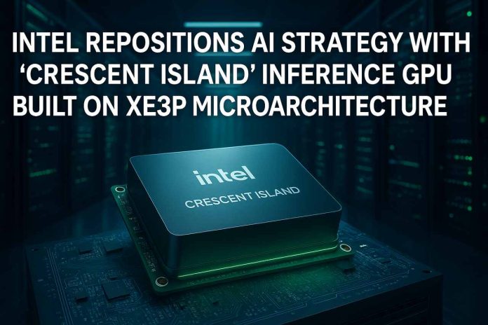 Intel Crescent Island GPU with Xe3P for AI data centers.