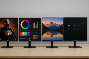 KTC monitor models showcasing different features side by side.