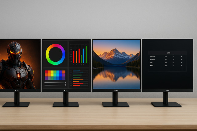 KTC monitor models showcasing different features side by side.