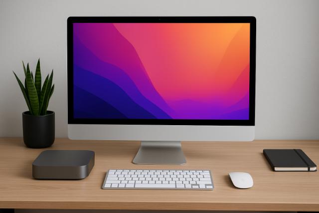 Modern workspace ready for M3 Ultra system upgrade.