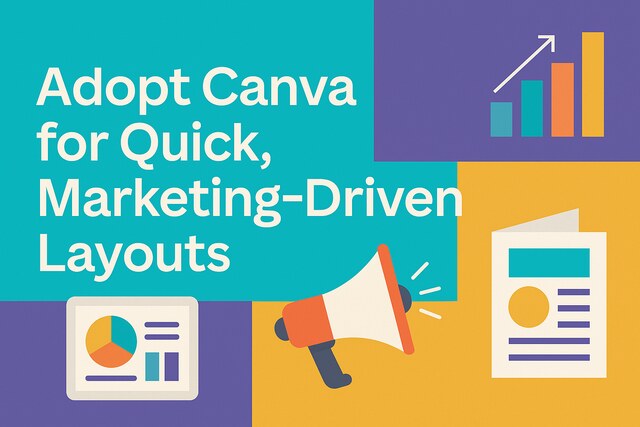 Marketing visuals designed using Canva on a digital workspace