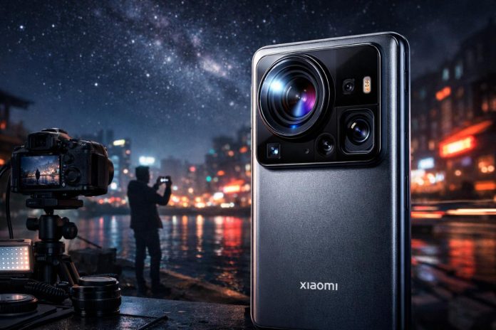 Xiaomi 17 Ultra with LOFIC camera sensor in a low-light photography setup