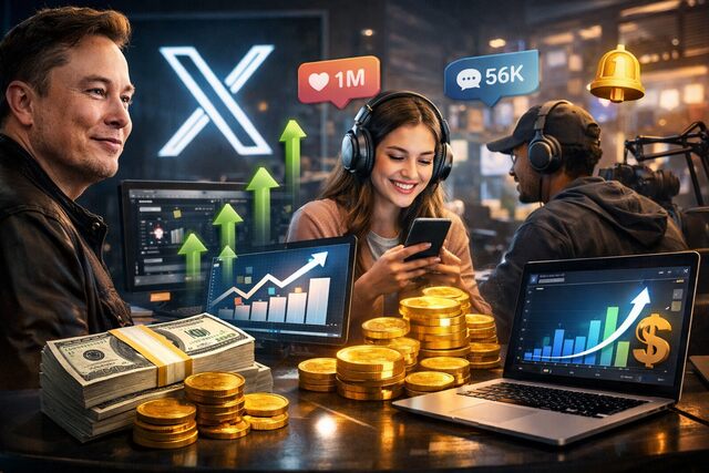 Digital creators benefiting from increased payouts on X platform.