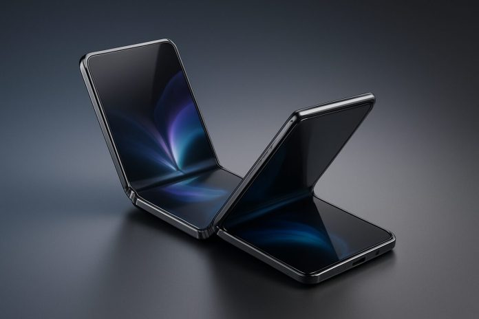 TriFold foldable smartphone concept with futuristic design.