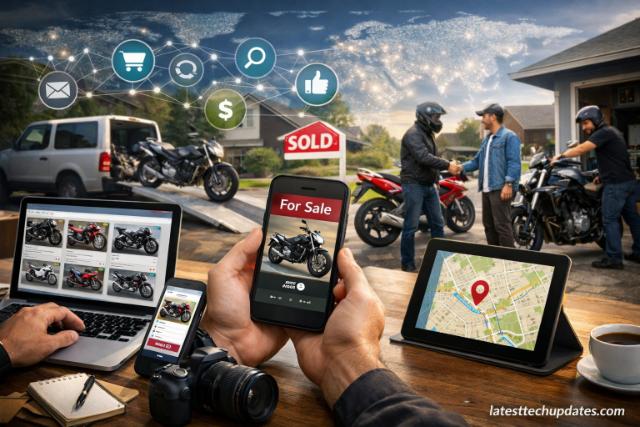 Online platforms showcasing used motorcycles for sale