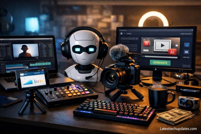 AI tools workspace for YouTube automation and faceless channel production