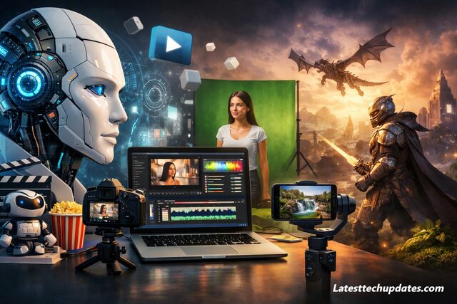AI video generator and visual content creation tools workspace