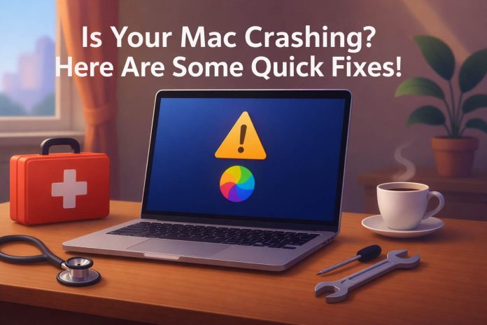 MacBook showing warning symbol for crashing issue