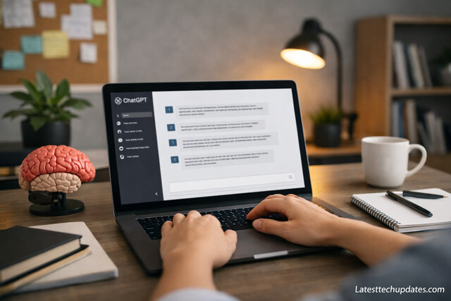 Role prompting improving ChatGPT performance on a laptop interface