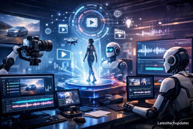 Automation in AI video creation with robotic editing system