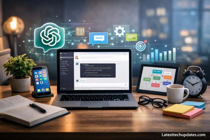 ChatGPT prompt templates for productivity workspace with AI tools