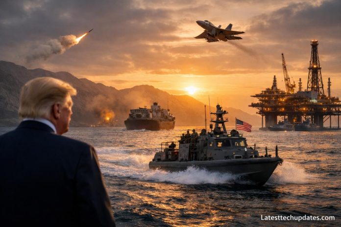 Trump observing naval forces in Strait of Hormuz during geopolitical tension