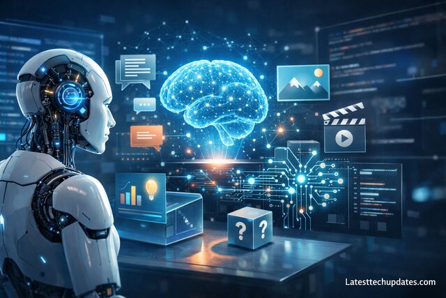 AI model interpreting prompts with neural network visualization