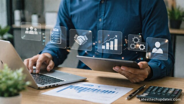 AI tools for sales and CRM management dashboard concept