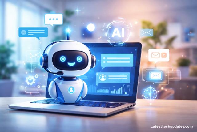 AI chatbot assisting users on a modern website interface