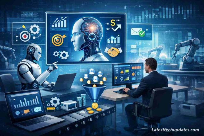 AI sales automation dashboard with workflow analytics