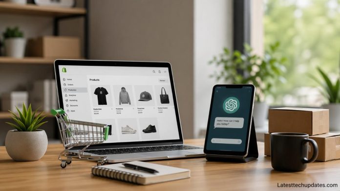 AI tools for online business with Shopify dashboard and chatbot