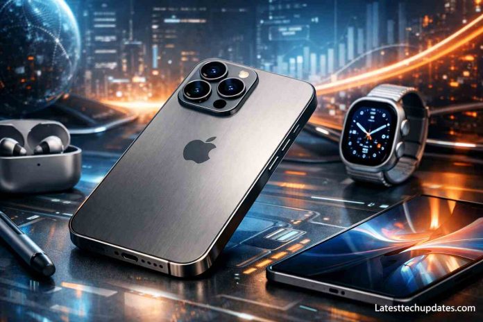 iPhone 18 Pro futuristic design with smart tech setup