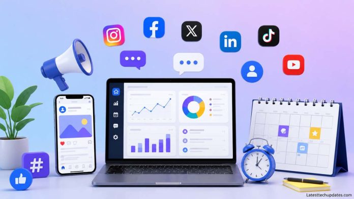 AI tools dashboard for social media management and scheduling