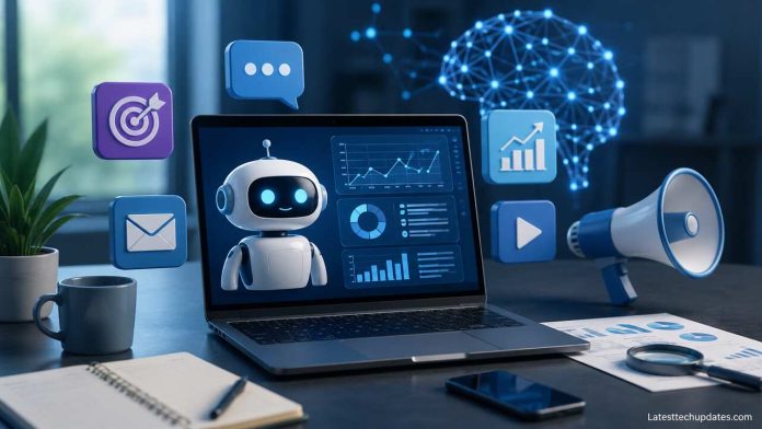 AI-powered content marketing dashboard with analytics and automation tools