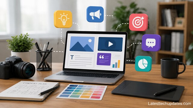 Content marketing asset creation workspace