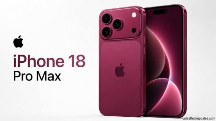 iPhone 18 Pro Max: Best Features, New Upgrades, and Everything You Need to Know iPhone 18 Pro Max concept design in burgundy showing triple rear cameras and front display