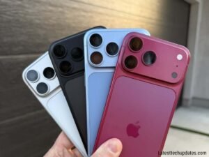 iPhone 18 Pro Max models in different colors showing rear camera designs and finishes.